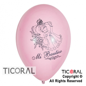 GLOBO S R12 FASHION BAUTIZO ROSA x 50